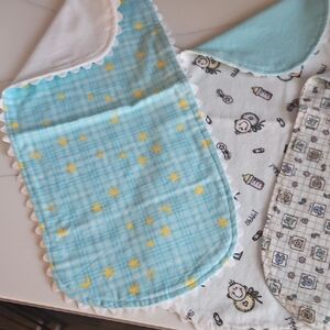 Hand Made Baby Burp Cloth- Various Prints Soft And Washable. Never Used.
